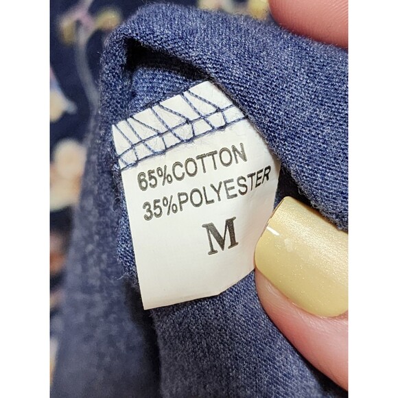 Womens Blue Medium Tank Top Racer Back Boho Floral Bloom Summer Garden Grapic - Picture 7 of 11